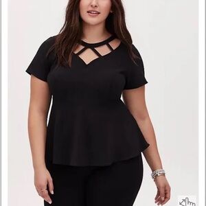 Torrid Black Cutout Blouse